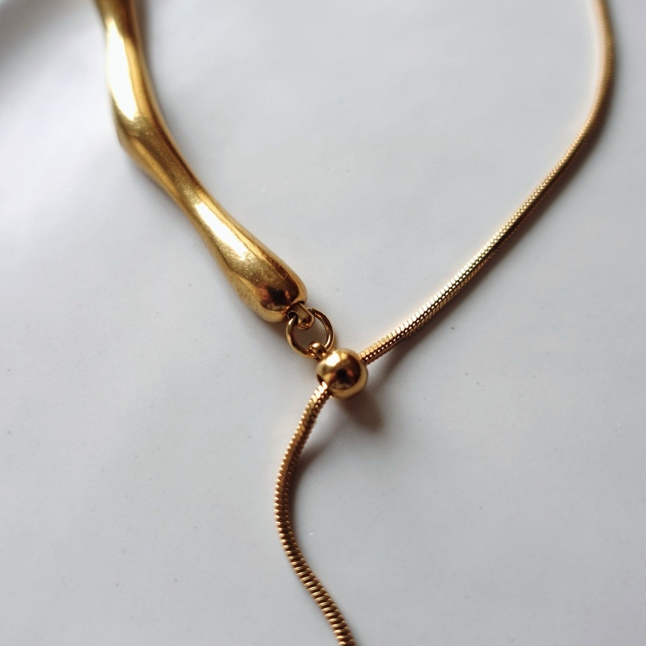 ニュアンスバー スライドネックレス ゴールド/シルバー